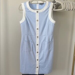 Tommy Hilfiger Blue and White Patterned Mini Dress